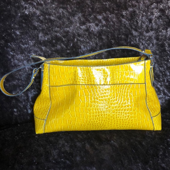 YELLOW SNAKE EMBOSSED BAG - Picture 2 of 5